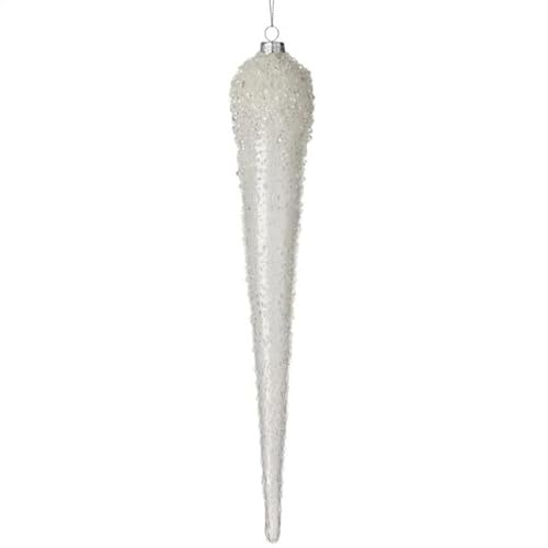 Regency International Glasperlen-Eiszapfenornament, 30,5 cm, Weiß / transparent von Regency International