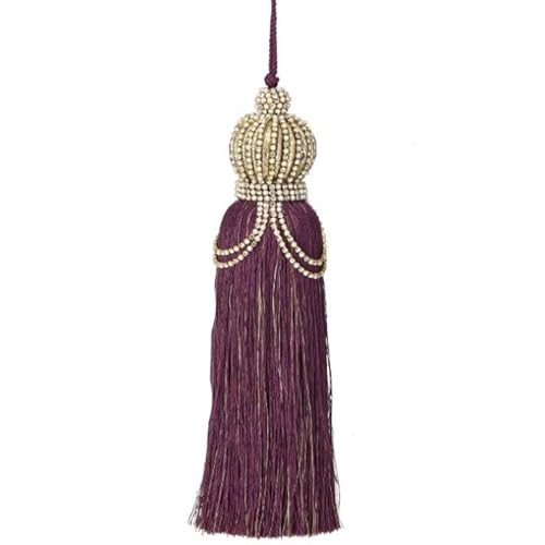 Regency International Perle mit Schmuckstein-Quaste, 25,4 cm, Violett / cremefarben Regency International Perle mit Schmuckstein-Quaste, 25,4 cm, Violett / cremefarben von Regency International