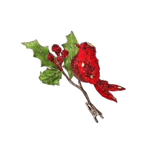 Regency International Schmuckstein-Vogel mit Stechpalmen-Clip, 11,4 cm, Rotgold von Regency International