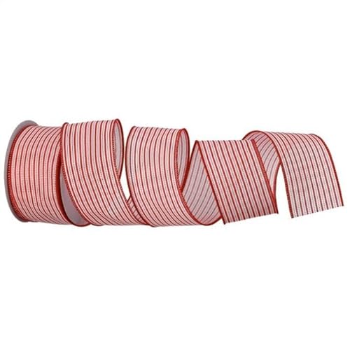 Regency International Vintage Peppermint Stripe Ribbon, 9,1 m, Rot-Weiß Regency International Vintage Peppermint Stripe Ribbon, 9,1 m, Rot-Weiß von Regency International
