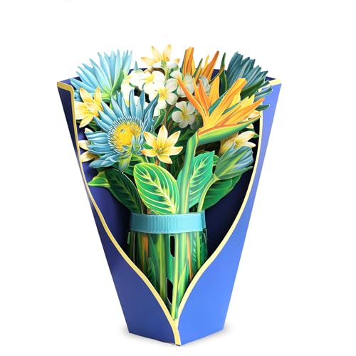 3D Pop Up Blumen Muttertagskarte 3d Karte Geburtstagskarte Mama Geburtstagskarte Frau Handgefertigte Klappkarte mit Umschlag (Bunt) von Regendeko