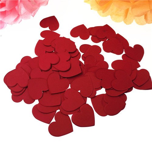 1 Zoll 100 Stück Papier Konfetti Herz Hochzeit Geburtstagsfeier Deko Valentinstag Hochzeit Party Tisch Dekorationen(Rot) von Regendeko