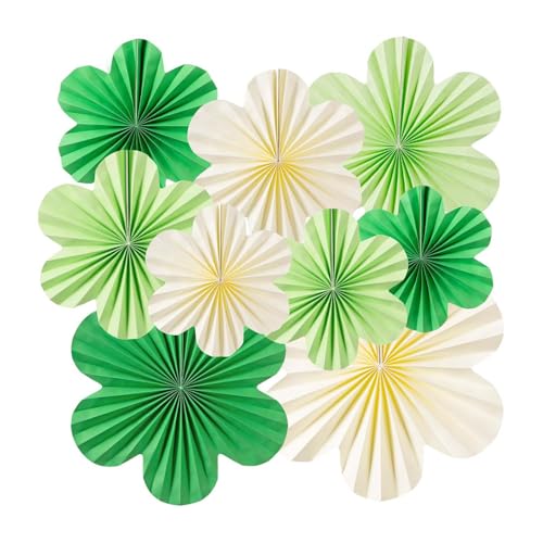 Regendeko 9 Stück Papier Fächer Dekoration Blumen Papier Geburtstagsdeko Hochzeit Party Deko (Grün) von Regendeko