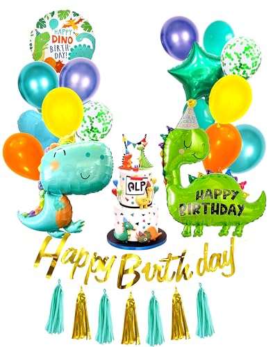Regendeko Happy Birthday Dino Geburtstag Deko Dinosaurier Geburtstag Deko Kindergeburtstag Deko Junge Ballons Geburstag Girlande Folienballon Party Deko Birthday Decorations von Regendeko