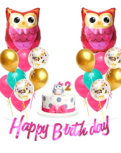Regendeko Happy Birthday Eule Tiere Kindergeburtstag Deko Luftballon Girlande Konfetti Luftballons Party Deko Kindergeburtstag Deko von Regendeko