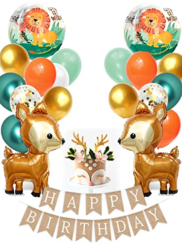 Regendeko Happy Birthday Hirsch Igel Tiere Kindergeburtstag Deko Birthday Decorations Luftballon Girlande Party Deko Kindergeburtstag Deko Jungen von Regendeko