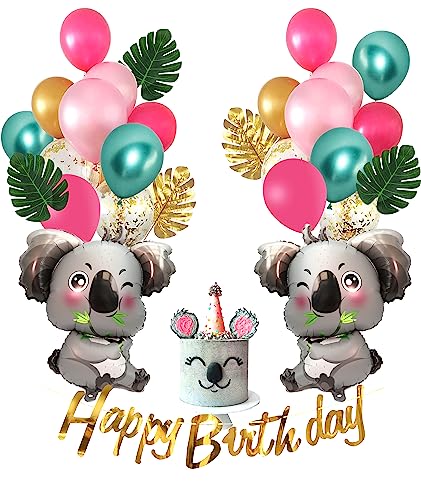 Regendeko Koala Montera Happy Birthday Kindergeburtstag Deko Waldtier Geburtstag Deko Junge Mädchen Ballons Geburstag Girlande Folienballon Party Deko Birthday Decorations von Regendeko