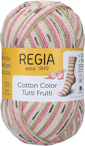 REGIA 4-fädig Cotton Tutti Frutti 9801621-02419 drachenfrucht Handstrickgarn, Sockengarn, 100g Knäuel REGIA 4-fädig Cotton Tutti Frutti 9801621-02419 drachenfrucht Handstrickgarn, Sockengarn, 100g Knäuel von Regia