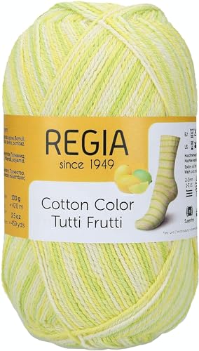 REGIA 4-fädig Cotton Tutti Frutti 9801621-02424 lemon Handstrickgarn, Sockengarn, 100g Knäuel REGIA 4-fädig Cotton Tutti Frutti 9801621-02424 lemon Handstrickgarn, Sockengarn, 100g Knäuel von Regia