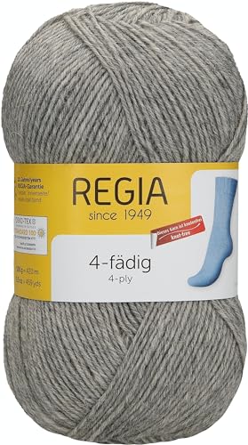 REGIA 4-fädig Uni 9801268-00033 flanell meliert Handstrickgarn, Sockengarn, 100g Knäuel REGIA 4-fädig Uni 9801268-00033 flanell meliert Handstrickgarn, Sockengarn, 100g Knäuel von Regia