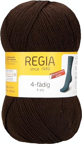 REGIA 4-fädig Uni 9801268-02905 mocca Handstrickgarn, Sockengarn, 100g Knäuel REGIA 4-fädig Uni 9801268-02905 mocca Handstrickgarn, Sockengarn, 100g Knäuel von Regia
