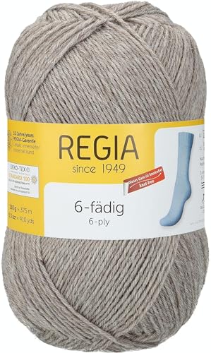 REGIA 6-fädig Uni 9801275-02070 holz meliert Handstrickgarn, Sockengarn, 150g Knäuel REGIA 6-fädig Uni 9801275-02070 holz meliert Handstrickgarn, Sockengarn, 150g Knäuel von Regia
