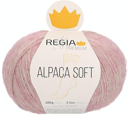 REGIA Premium Alpaca Soft 9801631-00030 rosé meliert Handstrickgarn, Sockengarn, 100g Knäuel REGIA Premium Alpaca Soft 9801631-00030 rosé meliert Handstrickgarn, Sockengarn, 100g Knäuel von Regia