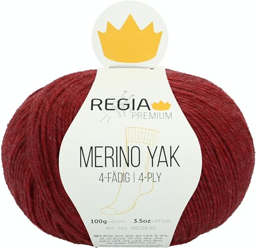 REGIA Premium Merino Yak 9801630-07507 himbeer meliert Handstrickgarn, Sockengarn, 100g Knäuel REGIA Premium Merino Yak 9801630-07507 himbeer meliert Handstrickgarn, Sockengarn, 100g Knäuel von Regia