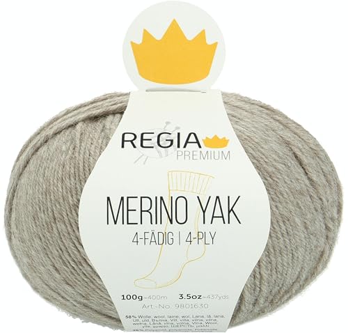 REGIA Premium Merino Yak 9801630-07510 beige meliert Handstrickgarn, Sockengarn, 100g Knäuel REGIA Premium Merino Yak 9801630-07510 beige meliert Handstrickgarn, Sockengarn, 100g Knäuel von Regia