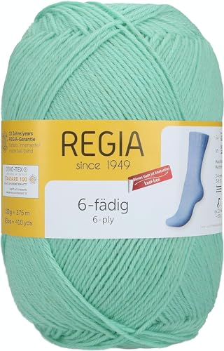 Regia 6-fädig Uni, 150G aqua Handstrickgarne Regia 6-fädig Uni, 150G aqua Handstrickgarne von Regia