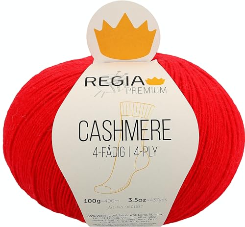 Regia Premium Cashmere, 100G lipstick red Handstrickgarne von Regia