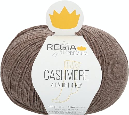 Regia PREMIUM Cashmere, 9801637-00025, Farbe: Deep taup, 100g, Handstrickgarne von Regia