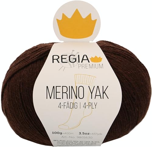Regia Schachenmayr Premium Merino Yak, 100G Schokolade meliert Handstrickgarne von Regia
