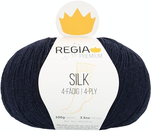 Schachenmayr Regia Premium Silk, 100G marine mel. Handstrickgarne von Regia