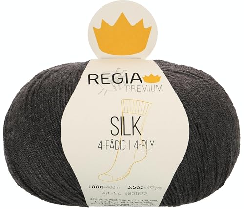 Schachenmayr Regia Premium Silk, 100G anthrazit mel Handstrickgarne von Regia