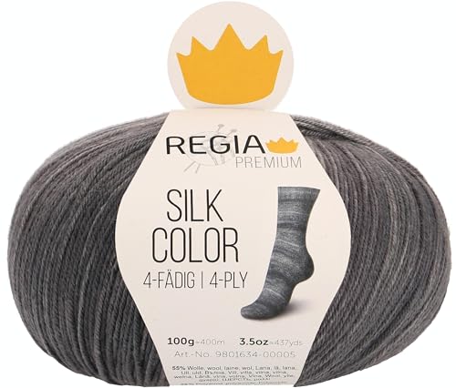 Regia Schachenmayr Premium Silk Color, 100G Black Handstrickgarne von Regia
