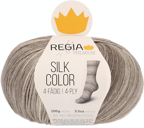 Schachenmayr Regia Premium Silk Color, 100G taupe Handstrickgarne von Regia