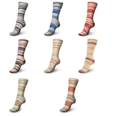 Regia Sockenwolle Paket | 8x150g Strumpfwolle 8-fädig | Nordic Winter Color, dickes Sockengarn zum Stricken oder Häkeln von Regia