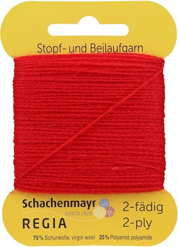 REGIA 2-fädig Uni 9801278-02054 hochrot Handstrickgarn, Sockengarn, Beilaufgarn, 5g Kärtchen von Regia