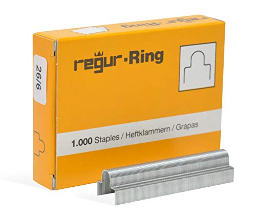 REGUR Ring 26/6mm Ringösenklammern zum Heften von Booklets, Broschüren und Katalogen für REGUR Ring King Heftgerät von Regur