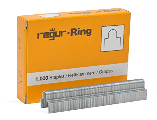 REGUR Ring 26/8mm Ringösenklammern - 1.000 Tackerklammern zum Heften von Booklets, Broschüren und Katalogen für REGUR Ring King Heftgerät von Regur