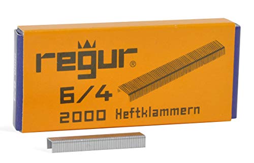 REGUR Typ 6 Heftklammern - Tackerklammern in der Länge 6/4 mm silber für REGUR 64 Heftzange von Regur