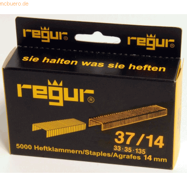 Regur Feindrahtklammer Typ 37 37/14 mm verzinkt VE=5000 Stück von Regur