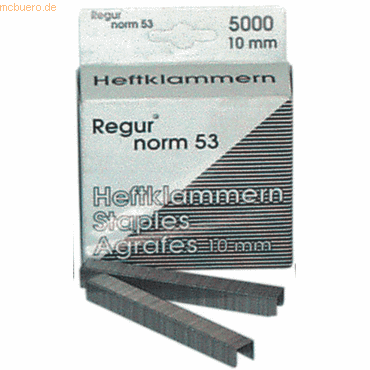 Regur Heftklammern für Tacker R-45 53/10 VE=5000 Stück von Regur