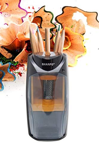 Sharpo 711 Elektrospitzer - elektrischer Anspitzer für Dicke und dünne Buntstifte, Farbstifte und Bleistifte - Spitzmaschine für Kinder, Kindergärten, Büro und für zu Hause von Regur