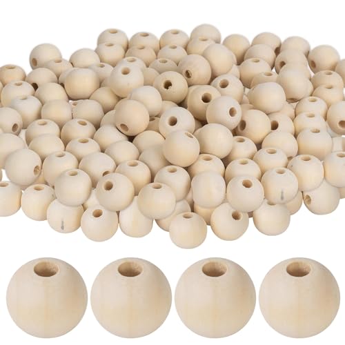 120 Stück 20 mm Natur Holzperlen, Holzkugeln mit Loch Holzperlen, Unbehandelt runder Schima-Holzperlen, Lose Perlen Gesicht Holzperlen, Runde Holzperlen zum Auffädeln für DIY Schmuck Herstellung 120 Stück 20 mm Natur Holzperlen, Holzkugeln mit Loch Holzperlen, Unbehandelt runder Schima-Holzperlen, Lose Perlen Gesicht Holzperlen, Runde Holzperlen zum Auffädeln für DIY Schmuck Herstellung von Reh:ncla