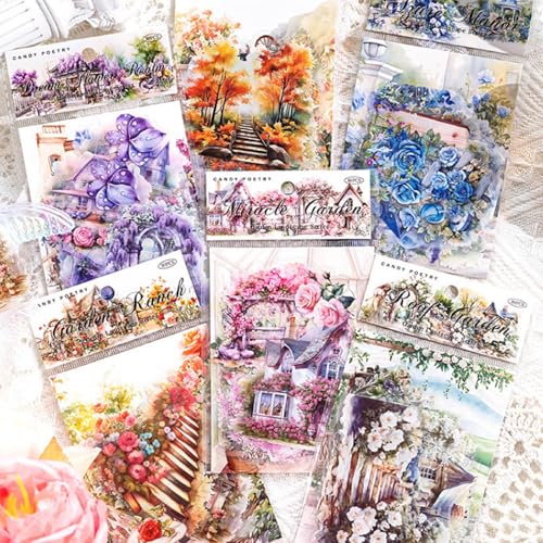 180PCS Scrapbook Zubehör PET Garten Landschaft Scrapbooking, Scrapbook Papier Vintage Flowers Scrapbook Stickers Set Aufkleber Blumen Papers für Diy Fotoalbum Journaling Zubehör 180PCS Scrapbook Zubehör PET Garten Landschaft Scrapbooking, Scrapbook Papier Vintage Flowers Scrapbook Stickers Set Aufkleber Blumen Papers für Diy Fotoalbum Journaling Zubehör von Reh:ncla