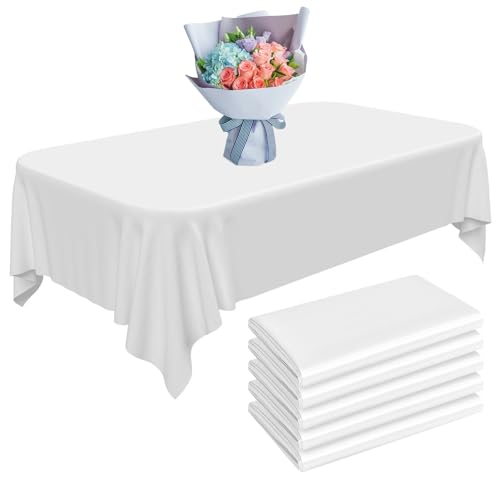 5 Stück Einweg Tischdecke Weiß, Wasserfest Ölbeständige Tischdecke, Einweg-Tischdecke Kunststoff, Premium Rechteckige Tischabdeckung, Schmutzabweisende Tischdecke, Kunststoff Tischdecke für Events von Reh:ncla