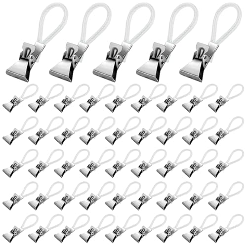 50 Stück Geschirrtuch-Clips, Handtuchklammern, Handtuch Clips zum Aufhängen Handtuchclips mit Schlaufe Haken für Handtücher, Geschirrtuch Handtuchhalter Clips für Kücher, Bad, Haushalt, andtüchern von Reh:ncla