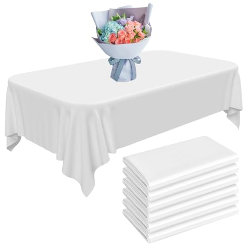 6 Stück Einweg Tischdecke, Wasserfest Ölbeständige Tischdecke, Einweg-Tischdecke Kunststoff, Premium Rechteckige Tischabdeckung, Schmutzabweisende Tischdecke für Events(Weiß 137 * 274cm) von Reh:ncla