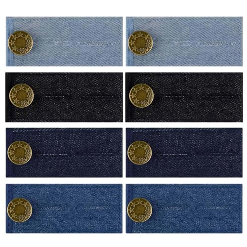 8 Stück Hosenbunderweiterung, Nahtlose Verlängerungsschnalle für Freizeithosen Hosenknopf Verlängerung Jeans Knopfverlängerung, Mehrfarbige Taille Erweiterung Knopf für Jeans Hosen Umstandshose 8 Stück Hosenbunderweiterung, Nahtlose Verlängerungsschnalle für Freizeithosen Hosenknopf Verlängerung Jeans Knopfverlängerung, Mehrfarbige Taille Erweiterung Knopf für Jeans Hosen Umstandshose von Reh:ncla