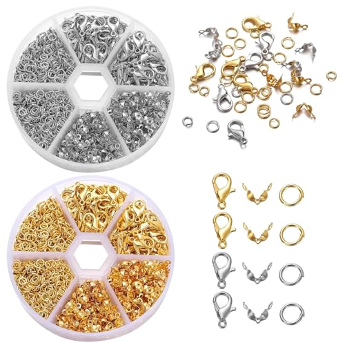 Reh:ncla Kettenverschluss-Set, 1140 Stück, Gold oder Silber, Schmuckverschluss für Armbänder, Ketten, Fußkettchen & DIY-Projekte Reh:ncla Kettenverschluss-Set, 1140 Stück, Gold oder Silber, Schmuckverschluss für Armbänder, Ketten, Fußkettchen & DIY-Projekte von Reh:ncla