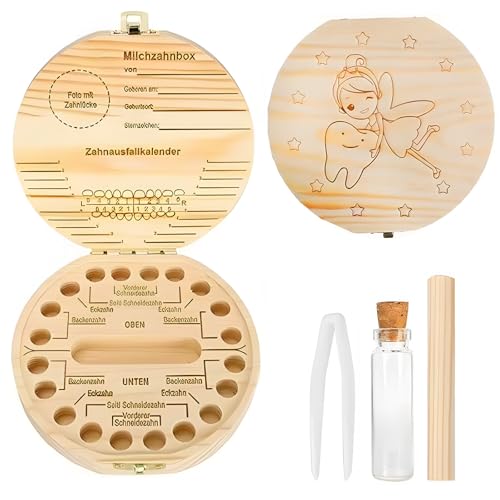 Zahndose Milchzähne, Kinder Milchzahndose, Holz Zahnbox für Milchzähne Junge, Personalisierte Milchzahnbox mit Display Funktion, Erinnerungsbox Baby Geschenke zur Geburt für Mädchen Jungen (Holzfarbe) Zahndose Milchzähne, Kinder Milchzahndose, Holz Zahnbox für Milchzähne Junge, Personalisierte Milchzahnbox mit Display Funktion, Erinnerungsbox Baby Geschenke zur Geburt für Mädchen Jungen (Holzfarbe) von Reh:ncla