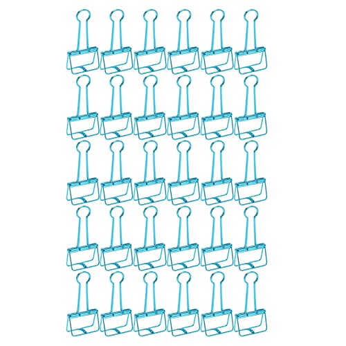 30 Stück Binder Clips Metall Sortieren Büroklammern 51 mm Schreibwaren Dokumente Hohlschwanz Clips für Büro Zuhause Schule Business Supplies (blau) von Rehomy
