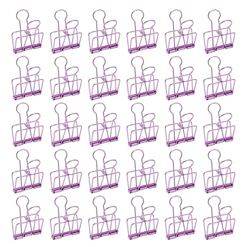 30 Stück Drahtbinder-Clips, Metall-Sortier-Büroklammern, 5,1 cm, hohl, Schreibwaren, Dokumente, Tickets, Schwanzklammern für Büro, Zuhause, Schule, Geschäftsbedarf (lila) von Rehomy