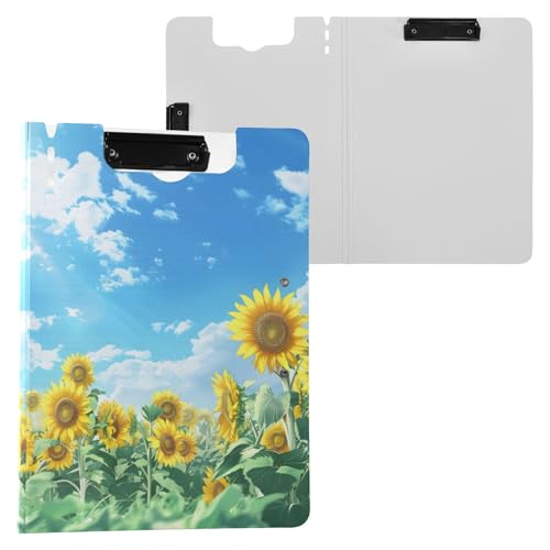 Blue Skies Klemmbrett mit Sonnenblume, A4-Größe, Ordner-Klemmbrett mit Stiftschlitz, für Büro, Schule von Reiacy
