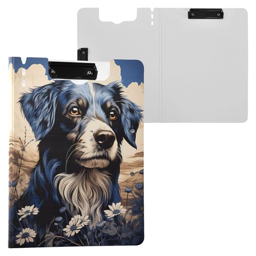 Border Collie Klemmbrettmappe, A4-Größe, Ordner-Klemmbrett mit Stifthalter, für Büro, Schule von Reiacy