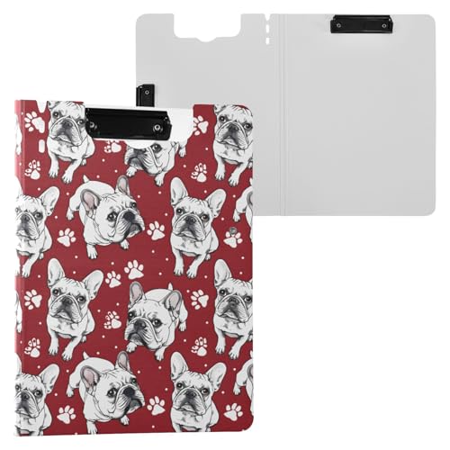 Bulldogge mit Fußabdrücken Klemmbrettmappe A4 Größe Ordner Klemmbrett mit Stiftschlitz für Büro Schule Bulldogge mit Fußabdrücken Klemmbrettmappe A4 Größe Ordner Klemmbrett mit Stiftschlitz für Büro Schule von Reiacy