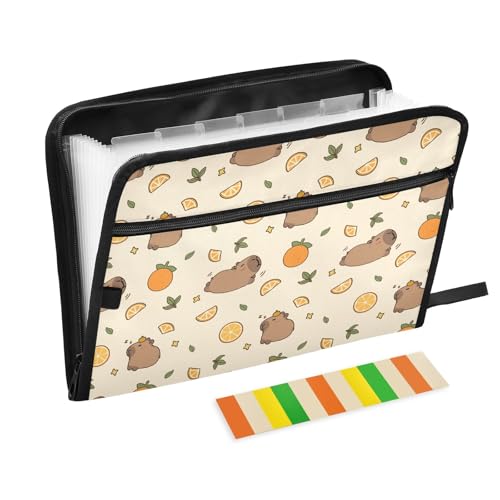 Capybara Fächermappe mit Klebeetiketten, 13 Taschen, Akkordeon-Aktenordner, Dokumenten-Organizer mit Reißverschluss Capybara Fächermappe mit Klebeetiketten, 13 Taschen, Akkordeon-Aktenordner, Dokumenten-Organizer mit Reißverschluss von Reiacy