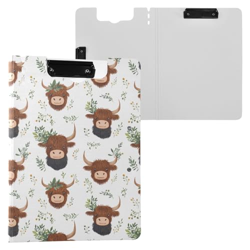 Cartoon Cute Highland Klemmbrettmappe, A4-Größe, Ordner-Klemmbrett mit Stifthalter, für Büro, Schule Cartoon Cute Highland Klemmbrettmappe, A4-Größe, Ordner-Klemmbrett mit Stifthalter, für Büro, Schule von Reiacy